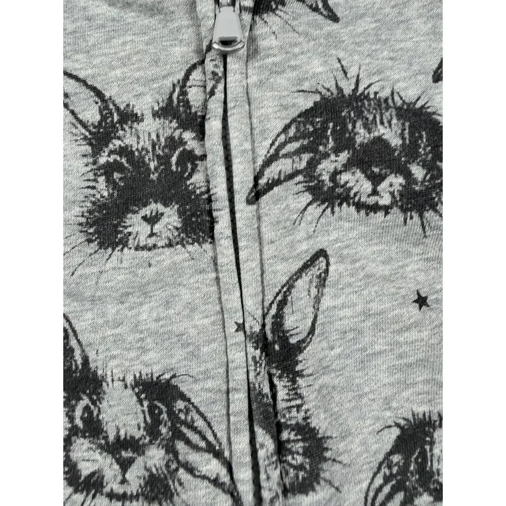 Gold Treasure Bunny Print Zip-Up Sweatshirt Gray Size 6
